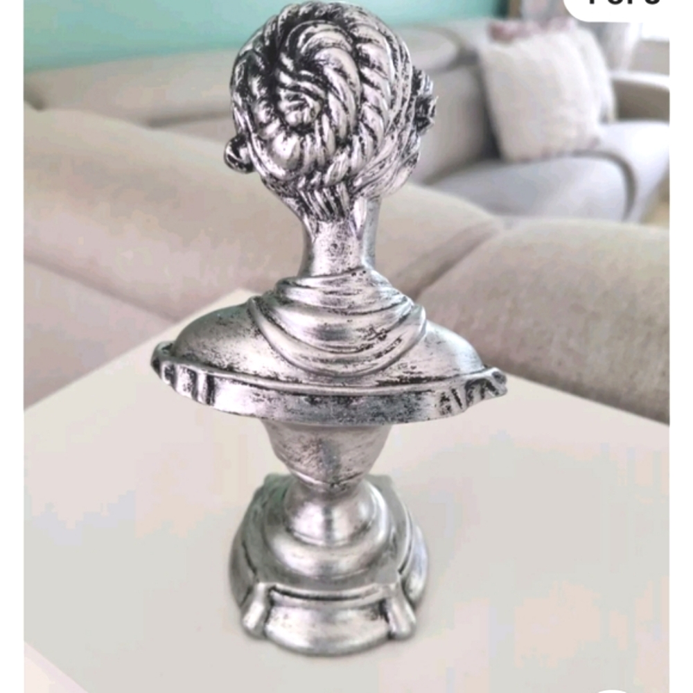 Classic Greek Venus DE Milo Bust Statue Roman Goddess In Silver Color 9"Tall - Picture 3 of 6